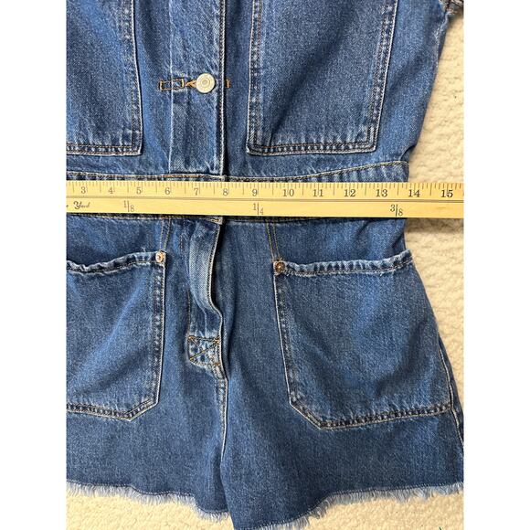 We The Free Womens Denim Shortalls Romper Size XS - Picture 5 of 9